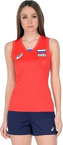 156871 23RU ASICS Woman Russia Sleeveless Tee / Футболка волейбольная 156871 23RU ASICS Woman Russia Sleeveless Tee / Футболка волейбольная